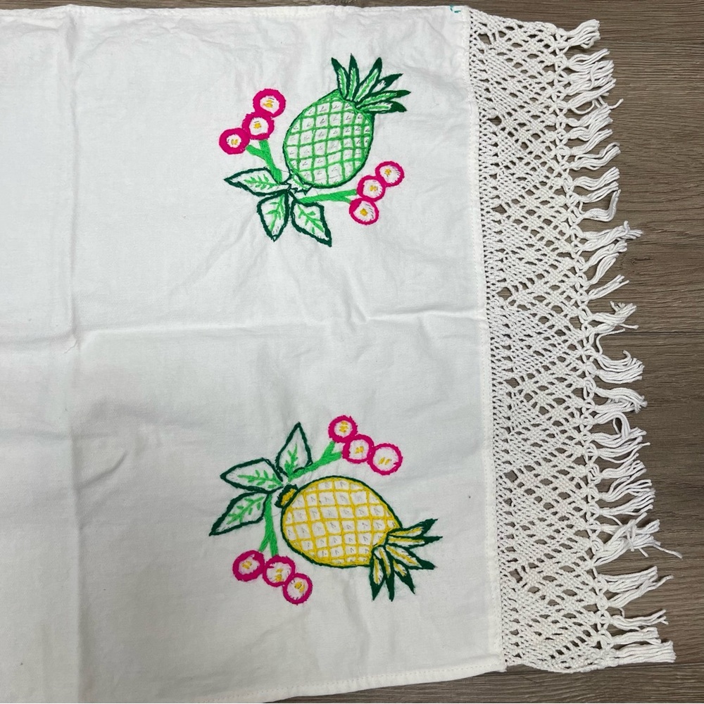 Pineapples Embroidered Cloth Napkin Tortilla Warmer Servilleta - Picture 2 of 8